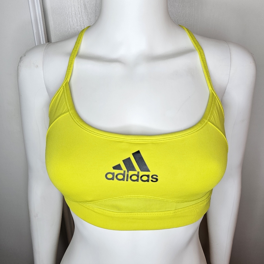 Women's Adidas Highlightee Yellow Sports Bra Size SM